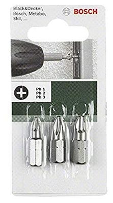 Bosch 2609255967 DIY schroefbitset 3-delig 25 mm, standaard Pz 1 (× 1), Pz 2 (× 1), Pz 3 (× 1)