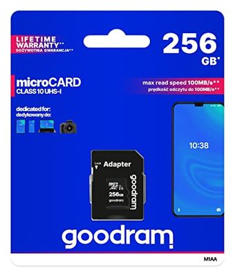 Micro SD UHS GoodRAM 256 GB klasse 10 + SD-adapter