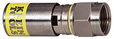 F-connector voor RG6/6Q coaxkabel, universele RG6 compressieverbinding KLEIN TOOLS VDV812-606, geel/nikkel, 10 stuks