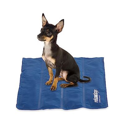 Relaxdays Tappetino Refrigerante per Cani e Gatti, 50 x 40 cm, Tappeto Rinfrescante, con Gel, Materassino Fresco, Blu