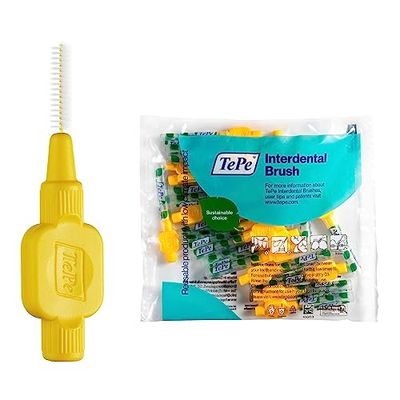 Brossettes Interdentaires, Originales, Jaune 0.7mm/ISO 4, 8pcs, élimine la plaque dentaire, nettoyage efficace entre les dents, pour espaces intermédiaires