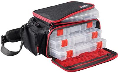 Abu Garcia Lokken Viszak Mobiel - Met Visgerei Dozen om Crankbait, Zacht Aas, Jerkbait, Swimbait, Spinner, Lepel - Snoek, Baars, Snoekbaars Vissen, Zwart, Grijs, Rood