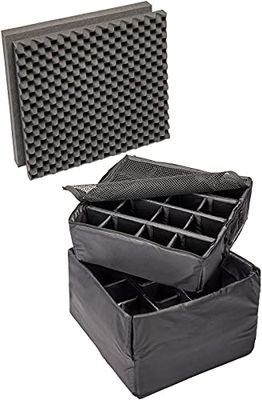 Peli 0345 Padded Divider Set, Original Protector Case Accessory, Compatible 0340 Cube case, Colour: Black