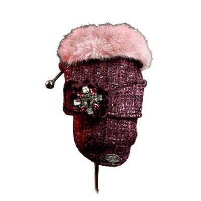 Trilly Tutti Brilli Naomi Manteau Tweed avec Broche Strass Rose, S/M - 1 Produit