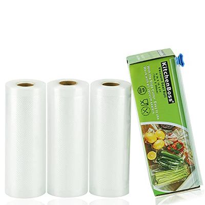 Sacchetti per il Sottovuoto Alimenti, 3 Rotoli 15x500cm, Sacchetti Sottovuoto Alimenti, Rotoli per Sottovuoto Alimenti, di KitchenBoss