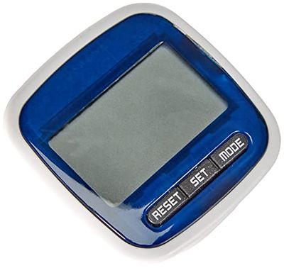 moses Pedómetro unissexo para adultos com medição de distância e indicador de consumo de calorias, com fecho automático e clipe para cinto, azul, tamanho único