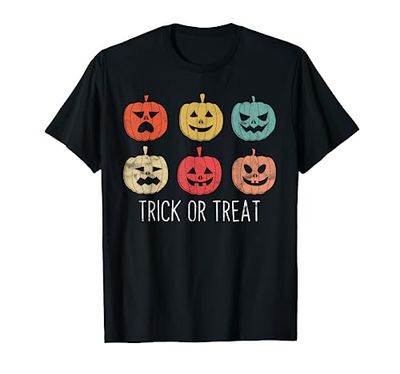 Regalo divertente retrò di facce di zucca di Halloween Maglietta