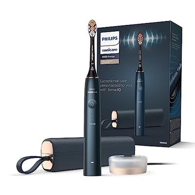 Philips Sonicare DiamondClean Prestige 9900 - brosse à dents électrique avec 1 tête de brosse A3 Premium tout-en-un et un boîtier de charge couleur bleu nuit (modèle HX9992/12)