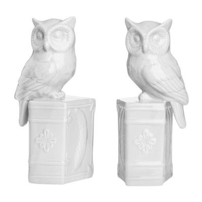 Premier Housewares Uil op Boek Ontwerp Boeken, Keramisch, Set van 2