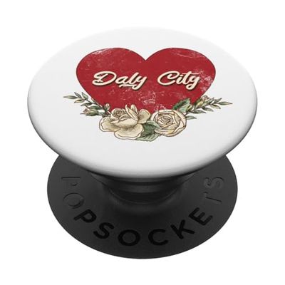 Rosas vintage en forma de corazón para vacaciones en Daly City, California City, EE. UU. PopSockets PopGrip Adhesivo