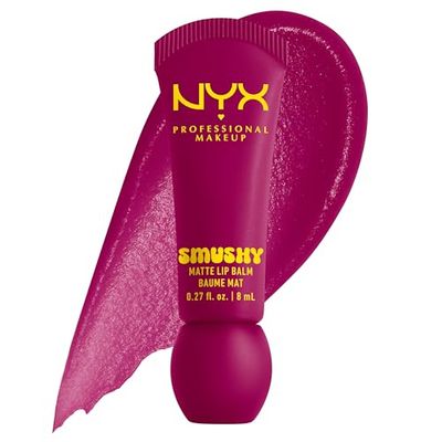 NYX Professional Makeup, Smushy Matte Lip Balm con Aplicador Suave, Bálsamo Labial Mate con Acabado Difuso, Ceramidas de Azúcar y Polvo de Arroz Mochi, Fórmula Vegana, Silly Sippin'