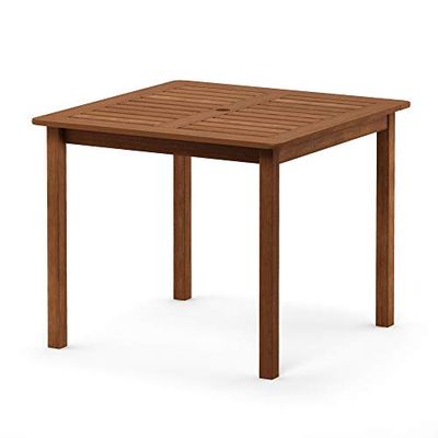 Furinno Tioman Hardwood Bermuda Table Carrée à L'Huile de Teck, Naturel, One Size