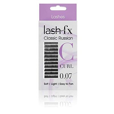 Lash FX C Curl Russisch volume, 0,07 mm, lichtgewicht valse wimpers, gemakkelijk te waaieren en volledig volume te creëren - 14 mm