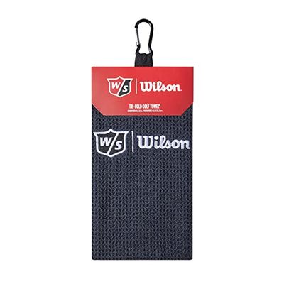 Wilson Personeel Unisex golfhanddoek, drievoudig gevouwen, TRI FOLD, microvezel, zwart, one size fits all, WGA9000102