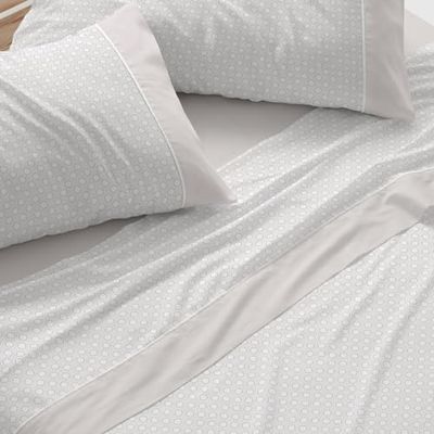 Burrito Blanco | Beddengoedset | bed met 90 cm (+ maten verkrijgbaar) | 100% katoen | design 624 | steenkleur (90 x 190/200 cm)