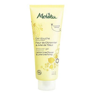 Melvita, Gel doccia biologico Fiori di limone e miele di tiglio, Texture morbida e confortevole, Fragranza lenitiva, Efficacia idratante, Impegno etico, 200 ml