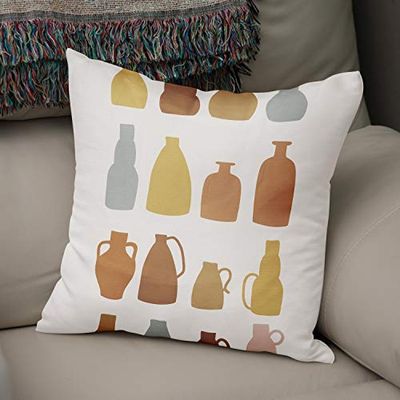 Bonamaison, Housse de Coussin Décorative - 100% Polyester - Fermeture éclair cachée, Dimensions: 50x50 Cm - Conçu et fabriqué en Turquie