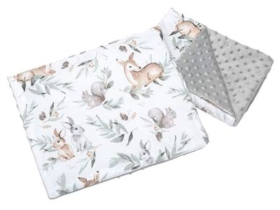 Medi Partners Manta Bebé con Almohada 100% Algodón Minky Cobija Infantil Reversible 55x75+35x30cm Multifuncional para Cochecitos Cunas Asientos niños
