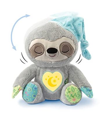 VTech Babysnurken, de snooze luiaard - schattige knuffel als slaapmiddel - met natuurlijke en alledaagse geluiden, muziek en nachtlampje - voor kinderen vanaf de geboorte