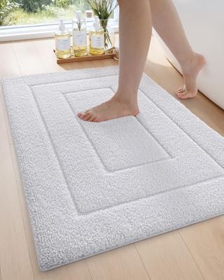 DEXI Tapis de Salle de Bain, Tapis de Bain Extra Doux Absorbant Premium Tapis de Bain Antidérapant Confortable Tapis de Bain pour Baignoire, Douche, Salle de Bain, Lavage en Machine à Sec, 61x91.4cm,