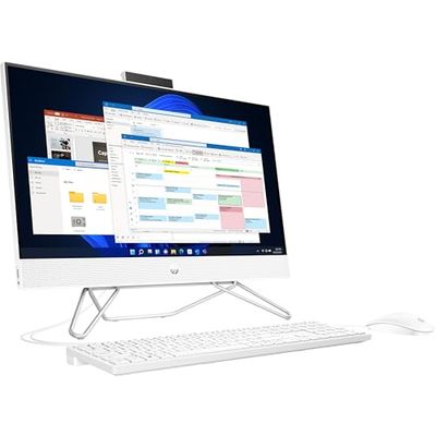 HP 24” All-in-One Desktop PC | Intel Core i5-1235U Processor | 8 GB RAM | 256 GB SSD | Intel Iris Xe Graphics | FHD Display | Windows 11 Home | Dual Speakers | Starry White | 24-cb1041na