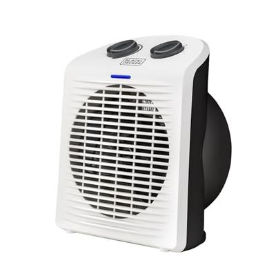 BLACK+DECKER BXSH2000E - Radiateur soufflant 2000W, 2 puissances de chauffage, Fonction ventilateur, pour salle de bain, Surface jusqu'à 15m2, Système anti-surchauffe, Poignée, Compact, Blanc