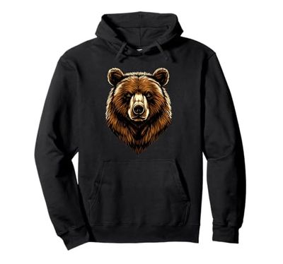 Brown Bear Grizzly Bears Forest Wilderness Wild Brown Bear Pullover Hoodie