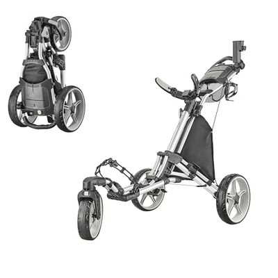 Caddytek CaddyLite One Pivotant V8 Argenté Chariot de Golf Unisexe-Adulte, Taille Unique