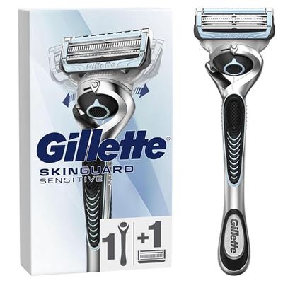 Gillette SkinGuard Piel Sensible Flexball Afeitadora Para Hombre Con Piel Propensa A Irritaciones, 1 Mango 1 Recambio De Cuchillas