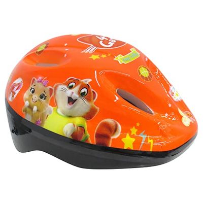 albri Deluxe 44 Katter Cykel Och Skate Hjälm 52-56 Cm Godkänd Tüv/GS Cykelskyddshjälm Unisex Barn, Orange, Storlek 51-56 cm