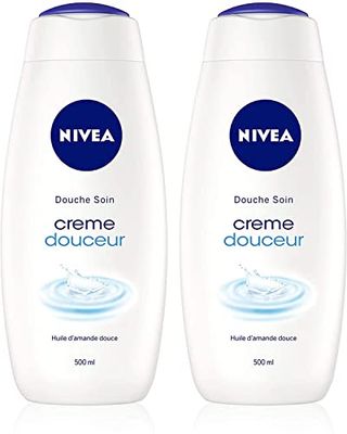 NIVEA Krem pod prysznic do pielęgnacji (1 x 500 ml), wzbogacony o witaminę C & E i olejek ze słodkich migdałów, nawilżająca pielęgnacja ciała, która oczyszcza szanuje i wzmacnia mikrobiom dla skóry
