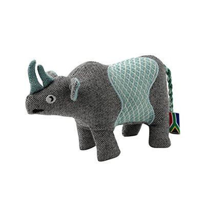 PetLove, ReSploot Cuddler, Juguete de Peluche Suave para Perros y Cachorros, Juguete chirriante de Felpa Suave y Duradera, para masticadores cuidadosos, Rinoceronte