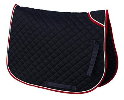 Rhinegold Twin Bound Saddle Cloth - Cob - Navy