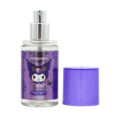 Kuromi Rebel Vibes Body Mist – Vegan & Dermatologically Tested Fragrance – Refreshing Yuzu, Pomegranate, and Peony Notes – Long-Lasting Perfume Spray for Kids & Adults, 75ml