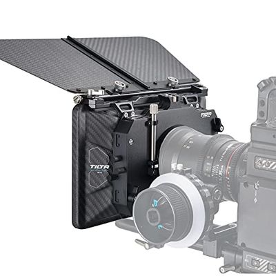 Tilta Matte Box Caja Mate para cámaras Studio Cinima, 3 Piezas de 4 x 5,65 "Marco de Filtro con 5 Anillos adaptadores de Lentes (134/114/110/95/80 mm) 5 Piezas Frontal Mate MB-T12