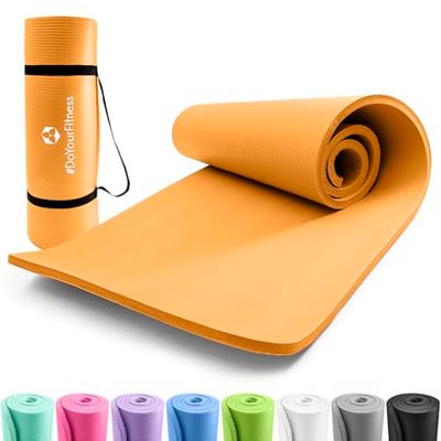 DoYourFitness® Esterilla de fitness y yoga | Esterilla antideslizante suave y gruesa | 183 x 61 x 1,0 cm | ideal para gimnasia, pilates y yoga | Para principiantes y avanzados [naranja]