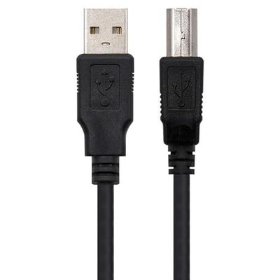 USB 2.0-kabel type A/M naar B/M, zwart, 1,8 m - aansluiting voor printers en compatibele apparaten, snelle en betrouwbare gegevensoverdracht.