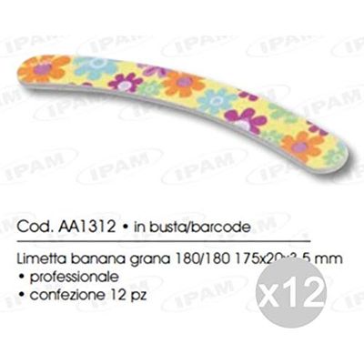 Ipam Set 12 Aa1312 Lima Banana Cm 17,5 Mono Grana Manicure E Pedicure, Multicolore, Unica