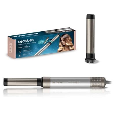 Cecotec Brosse à Air Technologie Coanda Bamba CermicCare 2in1 AirGlam Aluminum Technology, 2 Heads, 1400W, moteur numérique, élimination des frisottis, 3 températures