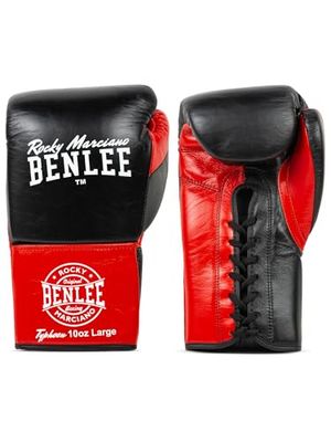 Benlee Rocky Marciano Unisex – Vuxna Typhoon Läder Tävlingshandskar svart/röd 10 oz R