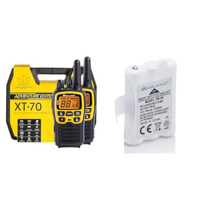 Midland C1180.01 XT70 Adventure, Radio Dual Band Ricetrasmittente Professionale Walkie Talkie & PB-X6 - Batteria per XT50/XT60, 700 mAh, Ni-MH