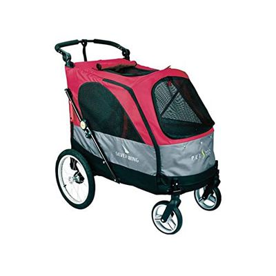 Pettio Poussette Safari Rouge Chiens Moins 55 kg