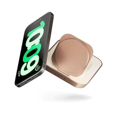 Zens Magnetic Nightstand Wireless Charger, Chargeur sans Fil de 15 W Compatible avec MagSafe et Qi pour iPhone, AirPods, Adaptateur Secteur de 20 W (EU,UK,US) et câble intégré de 1,5 m, Cuivre