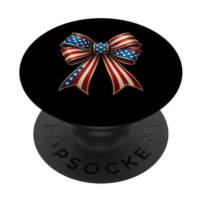 Arco patriótico de la bandera americana, estrellas rojas, blancas y azules PopSockets PopGrip Adhesivo