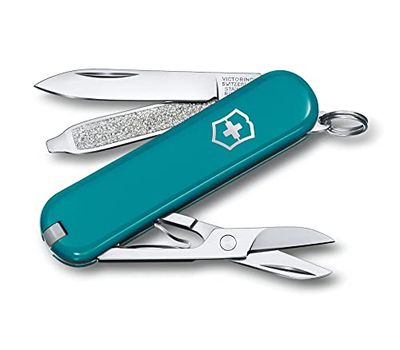 Victorinox Classic SD, Navaja Multiuso Suiza, Cuchillo bolsillo, Regalo, 7 Funciones, Hoja pequeña, Lima de uñas