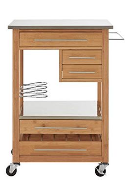Premier Housewares Kitchen Trolley Drinks Trolley Kitchen Trolleys With Worktop And Storage Kitchen Trolleys With Wheels 50 X 60 X 87 Cm