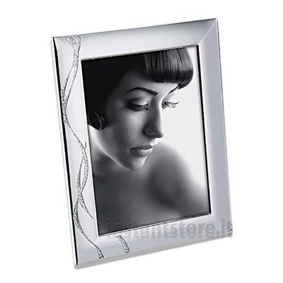 MASCAGNI - Cadre photo couleur argent - métal couleur argenté avec glitter - Taille photo 20x25cm - Rectangle