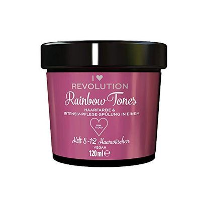 I Heart Revolution Rainbow Tones Pink Cloud Semi permanente haarverf en conditioner in één, uitwasbaar met 8-12 wasbeurten, veganistisch, herbruikbaar, 120 ml