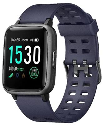 Funker S7 Pulse sporthorloge met touchscreen, waterdicht 5 ATM, activiteitenmonitor voor dames en heren, hartslagmeter en stopwatch voor iPhone iOS en Android (paars).