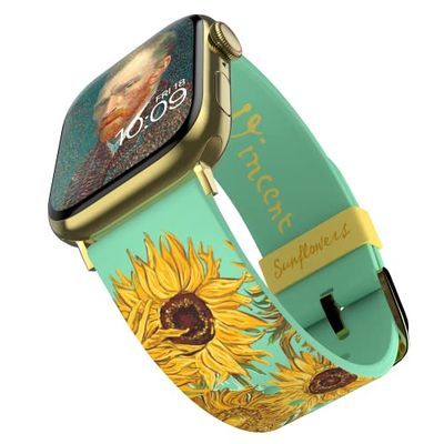 Van Gogh Sunflowers Bracelet pour smartwatch - Sous licence officielle, compatible avec toutes les tailles et séries d’Apple Watch (montre non incluse)